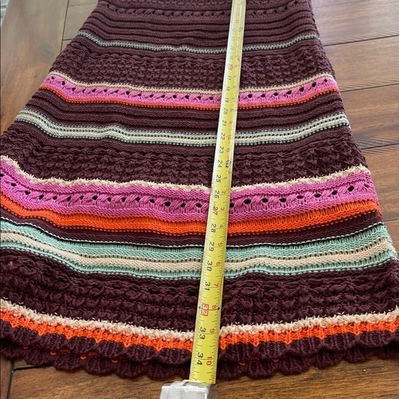 NWT Maeve by anthropology Crochet Midi boho Skirt brown size small - Picture 15 of 17